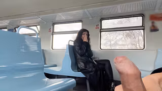 Public Dick Flashing on Train - Stranger Girl was Shocked when Saw my Hard Cock